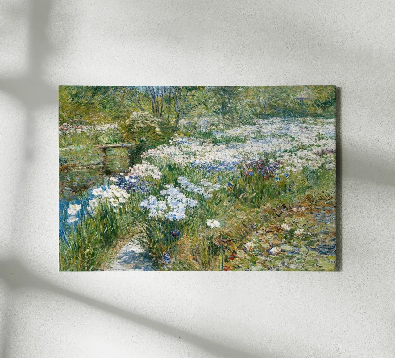 The Water Garden - Childe Hassam canvas met Baklijst van apoloprints
