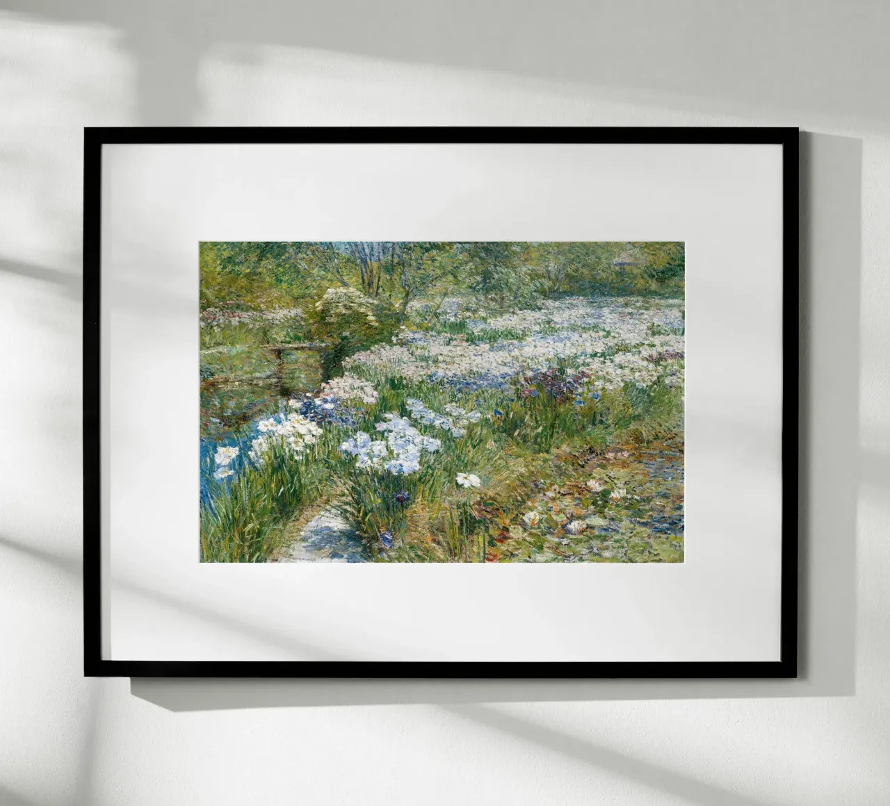 The Water Garden - Childe Hassam poster con telaio in plastica da apoloprints
