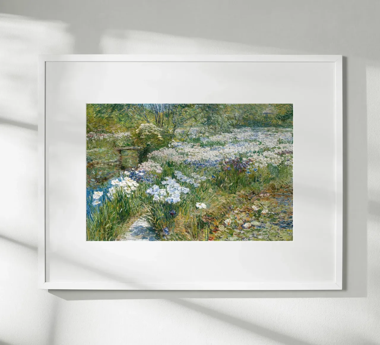 The Water Garden - Childe Hassam poster con telaio in plastica da apoloprints