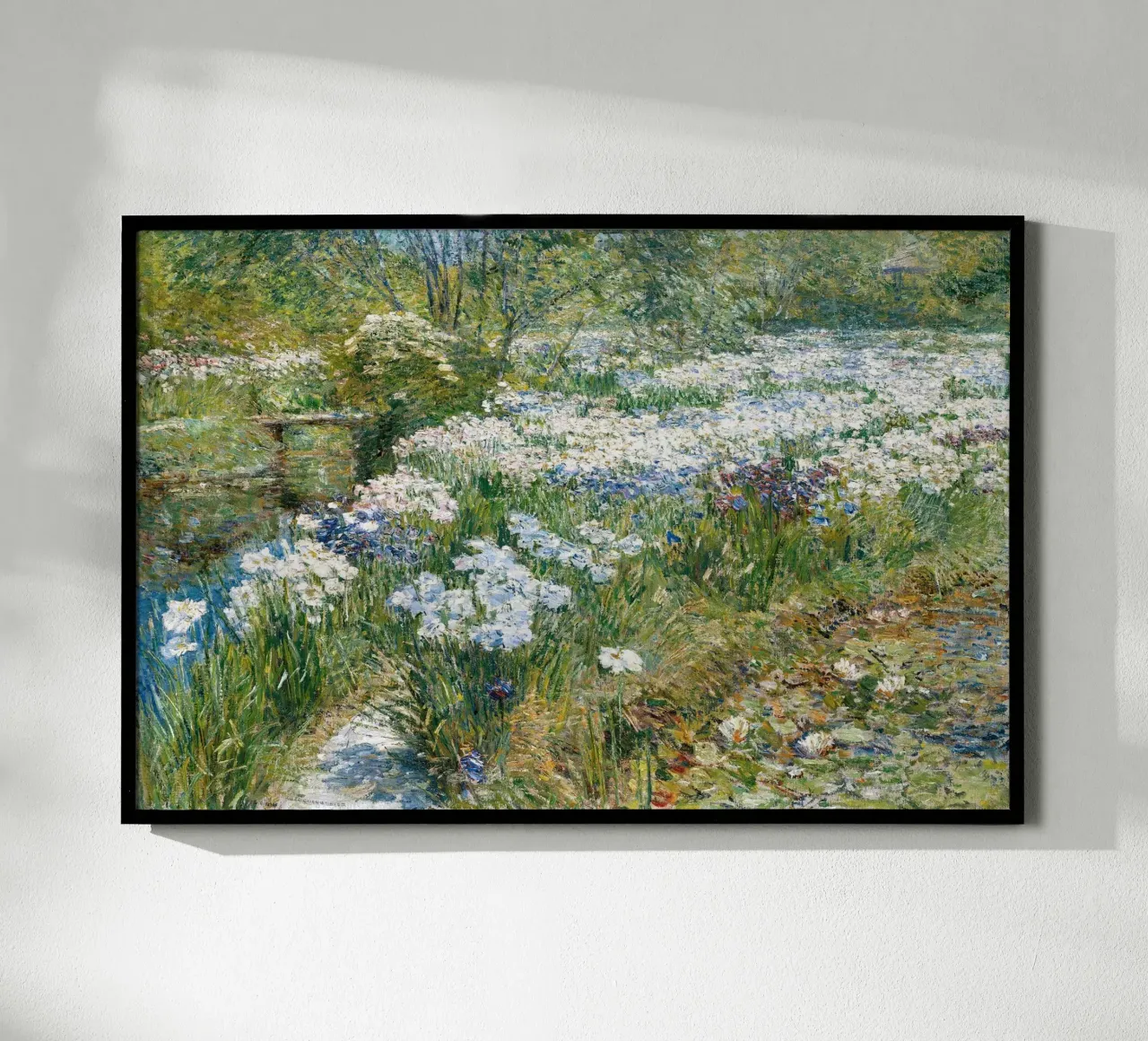 The Water Garden - Childe Hassam poster con telaio in plastica da apoloprints