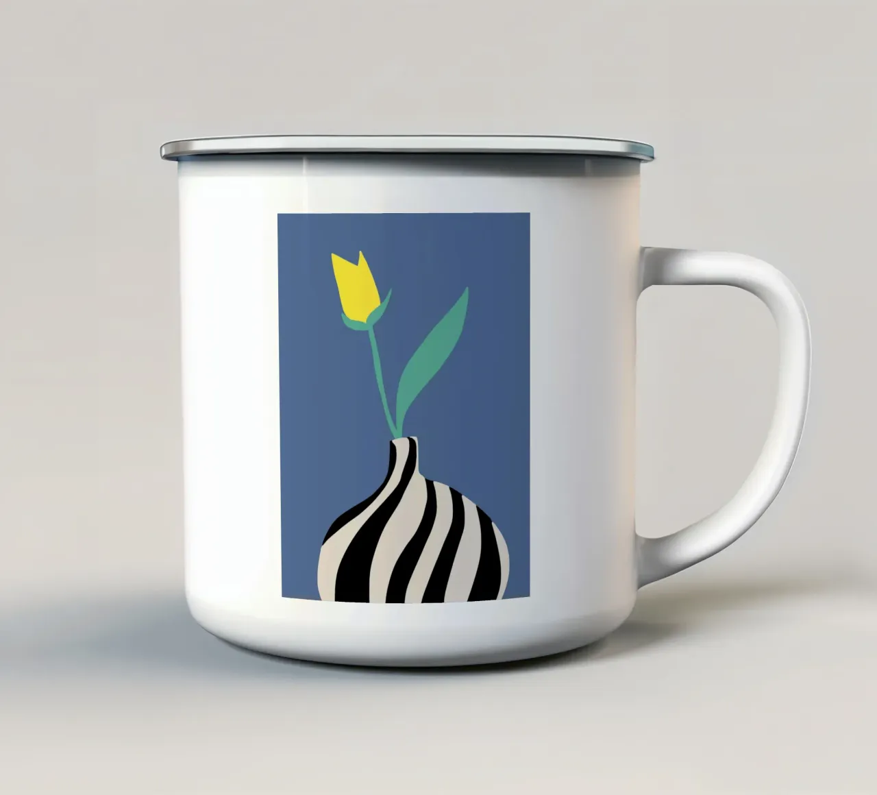 Tulipano giallo tazza in smalto da Little Dean