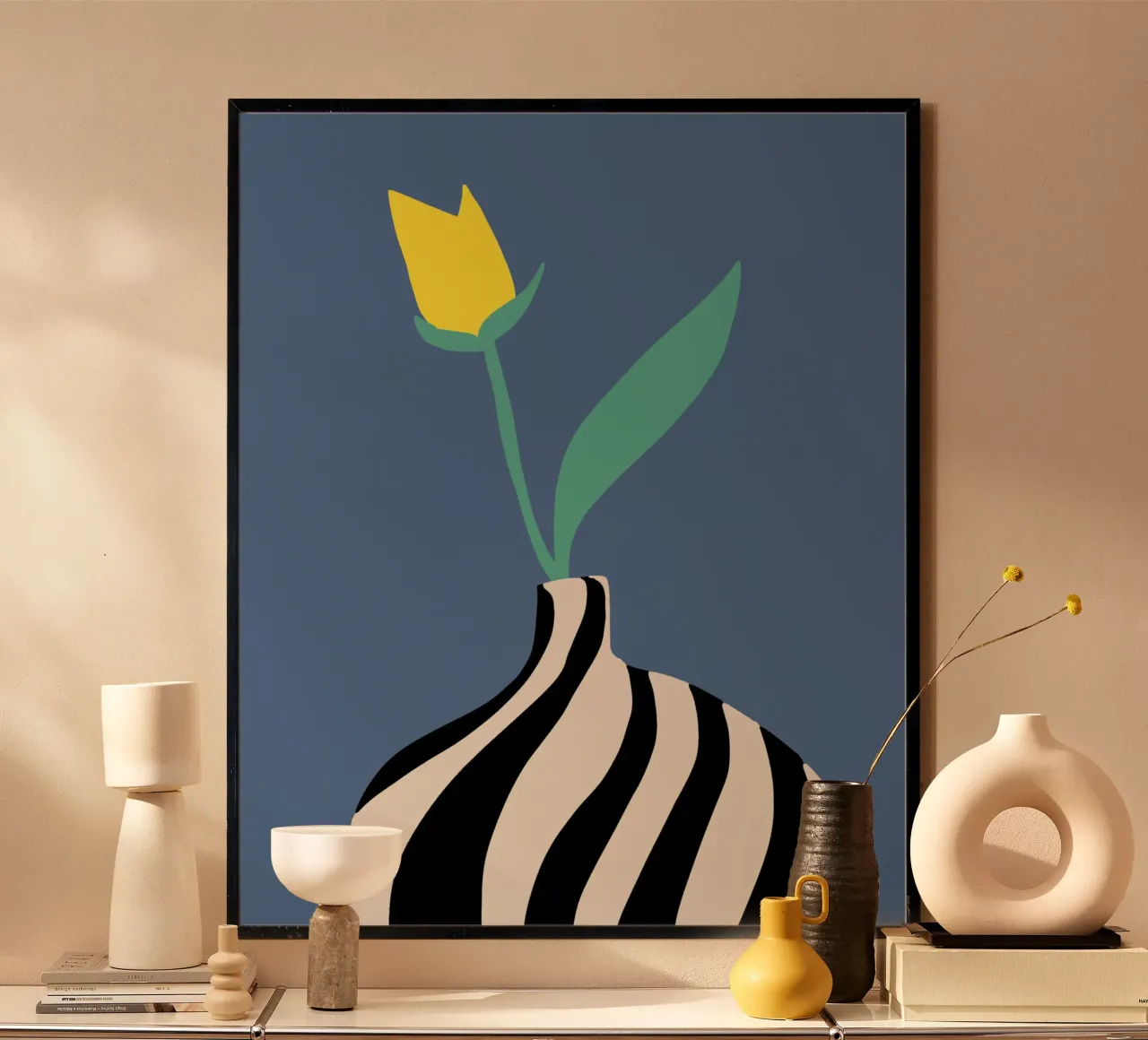 Tulipano giallo poster con telaio in plastica da Little Dean