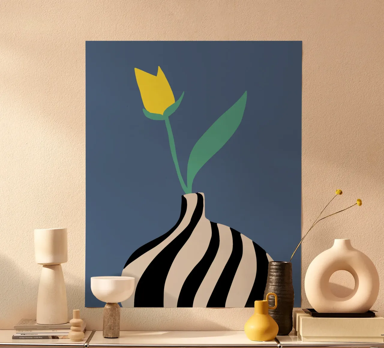 Tulipano giallo poster con telaio in plastica da Little Dean