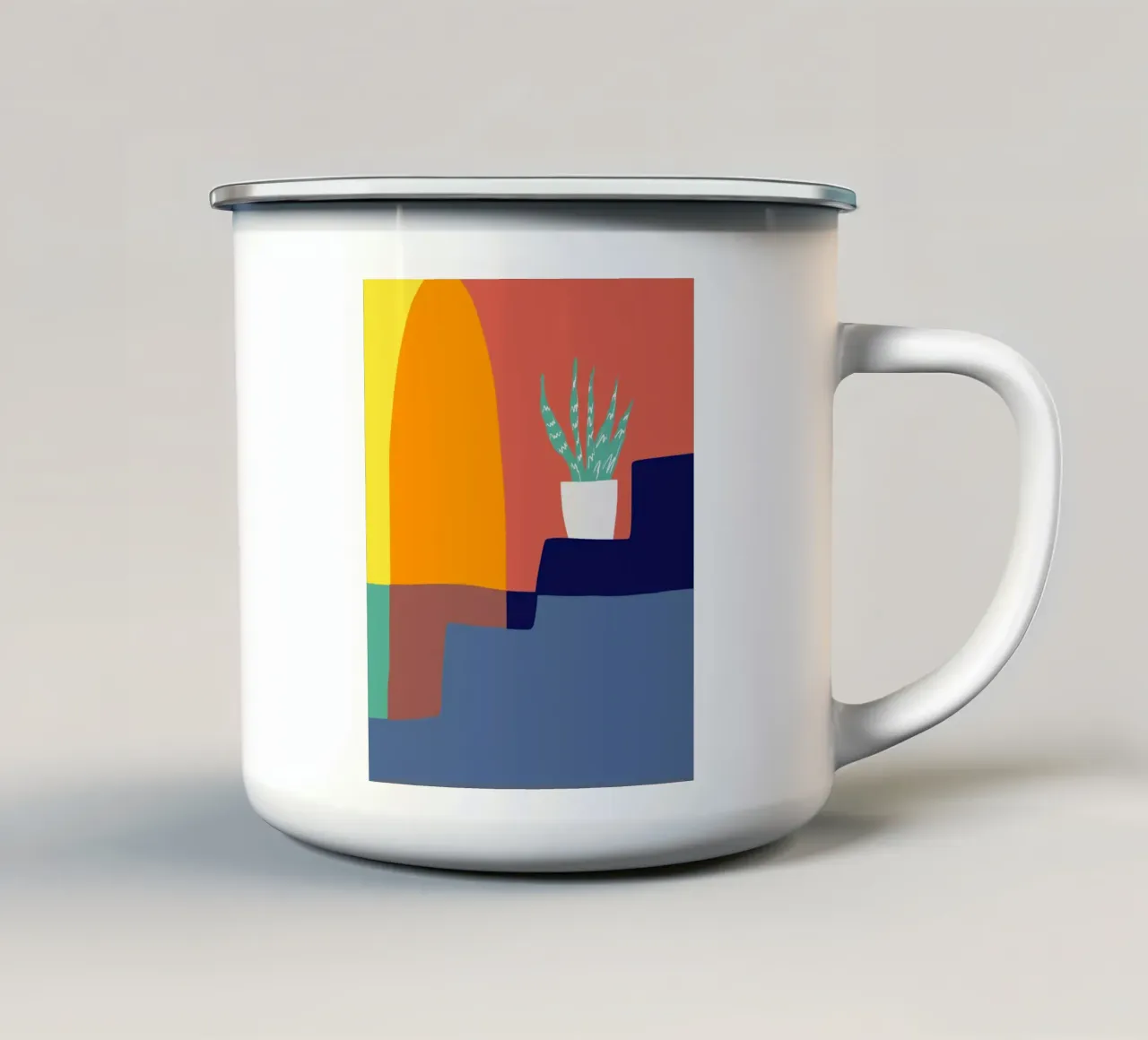 Tri color interior 02 tazza in smalto da Little Dean