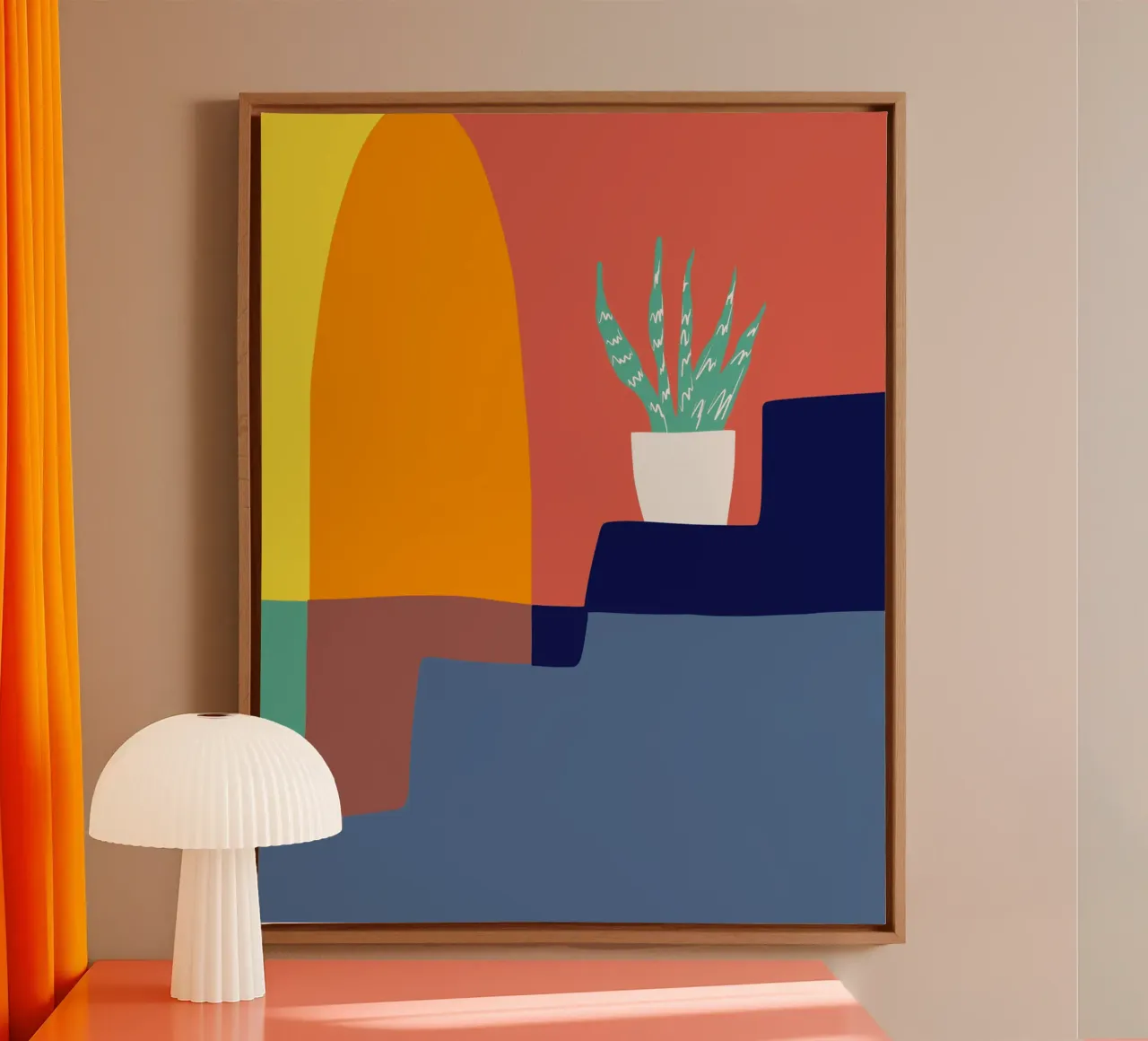 Tri color interior 02 tela con Cornice a cassetta da Little Dean
