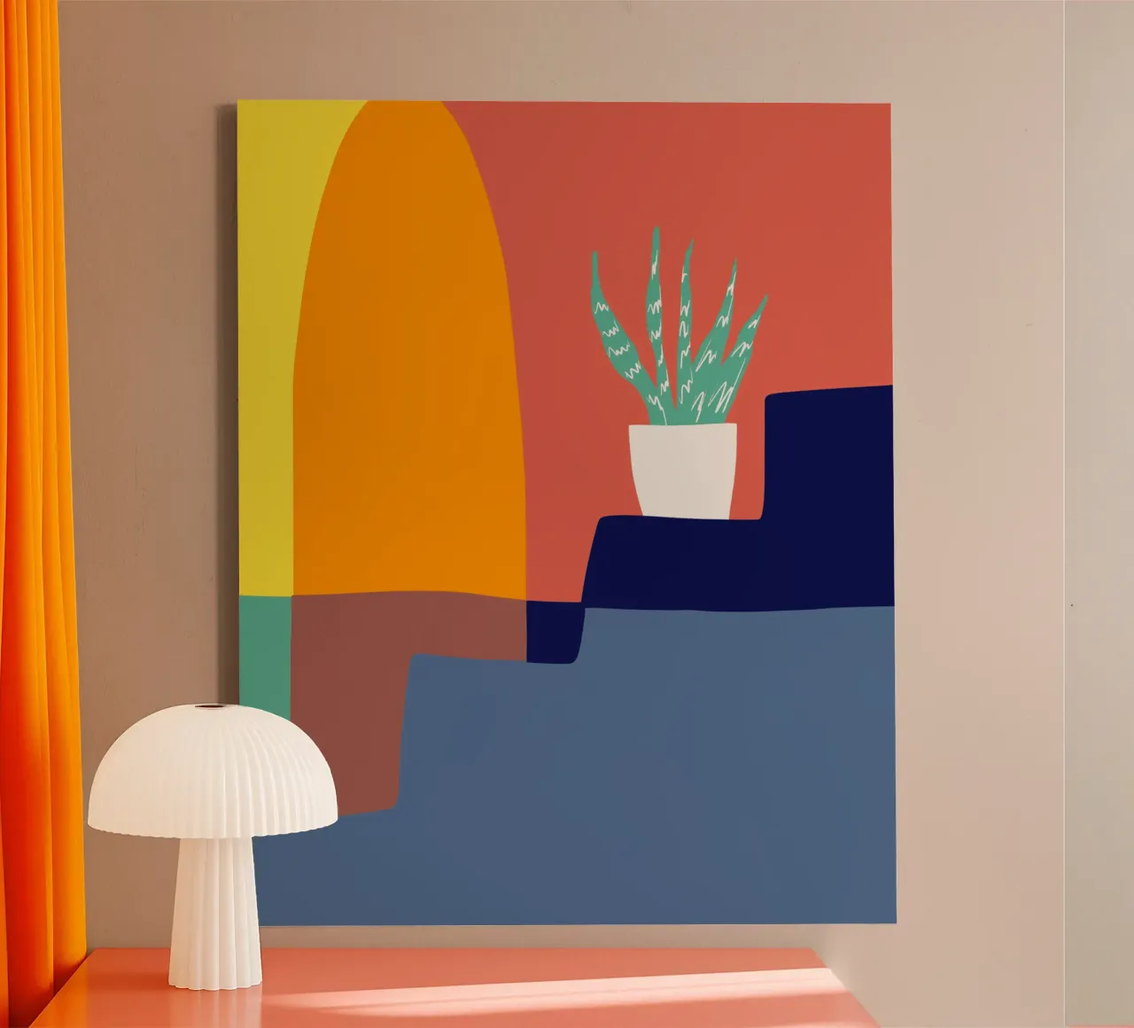 Tri color interior 02 tela con Cornice a cassetta da Little Dean