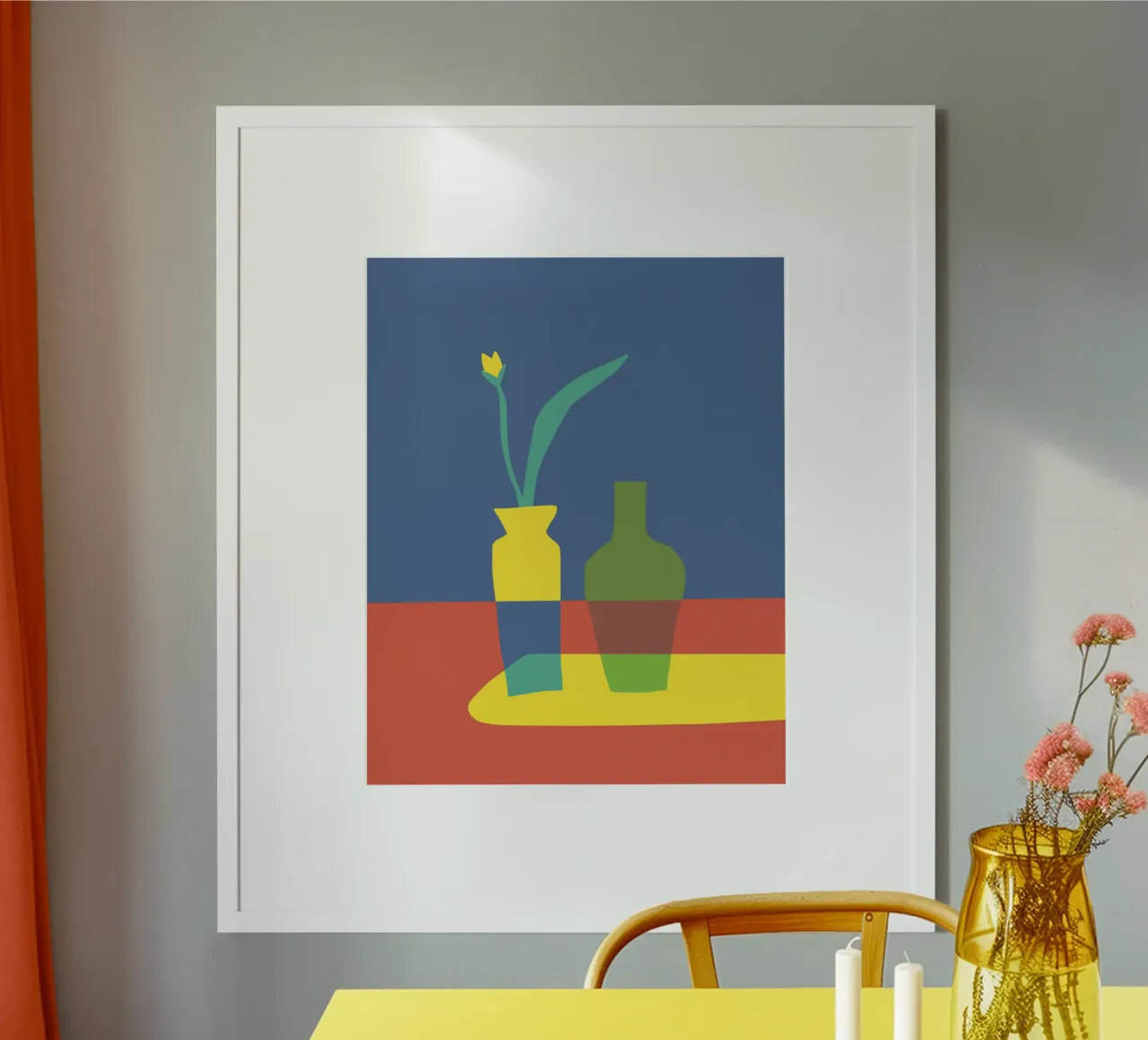 Tri color interior 03 poster con telaio in plastica da Little Dean