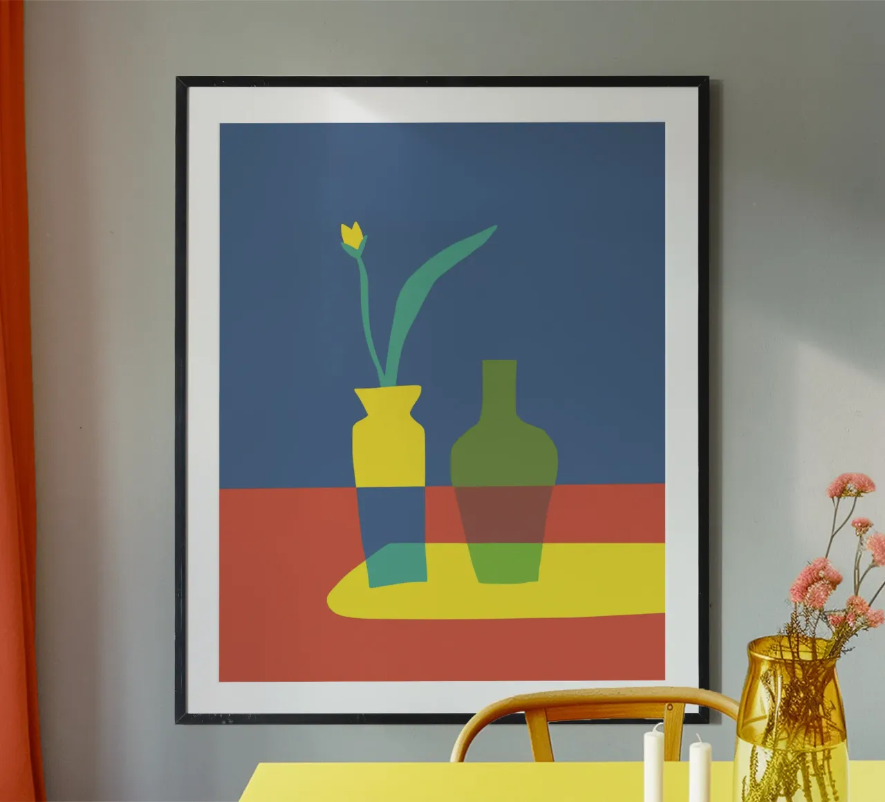Tri color interior 03 poster con telaio in plastica da Little Dean