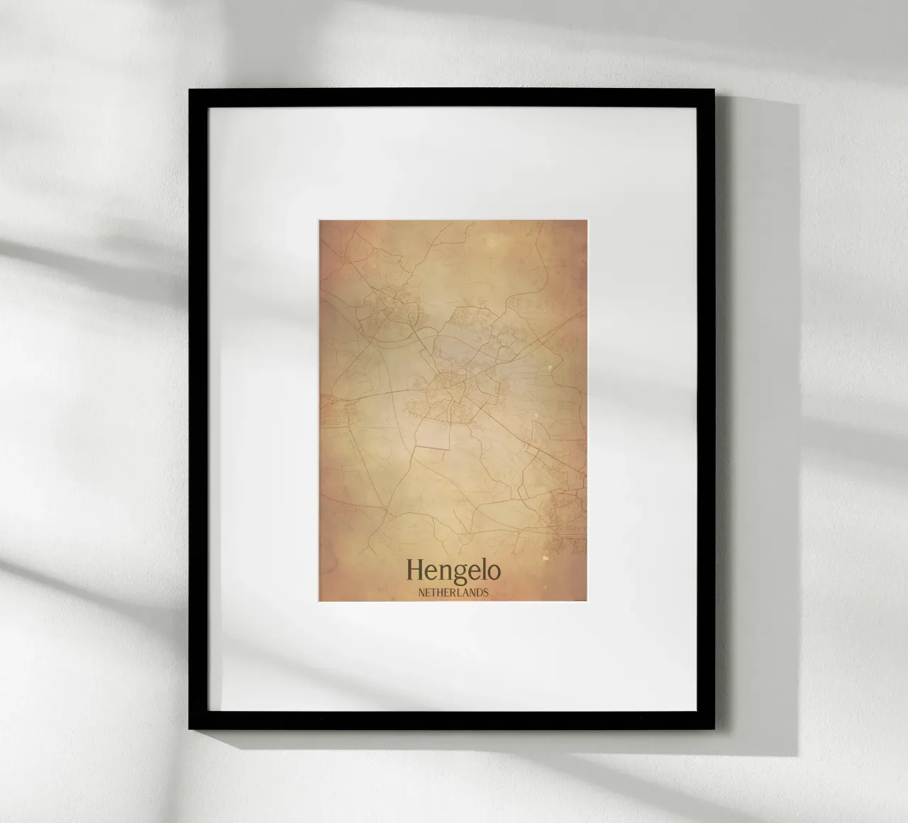 Hengelo NETHERLANDS poster con telaio in legno da WorldPrint