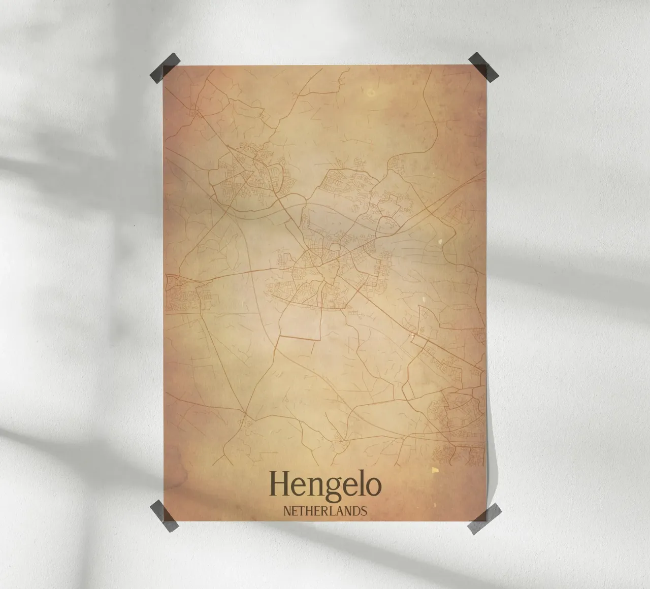 Hengelo NETHERLANDS poster con telaio in legno da WorldPrint