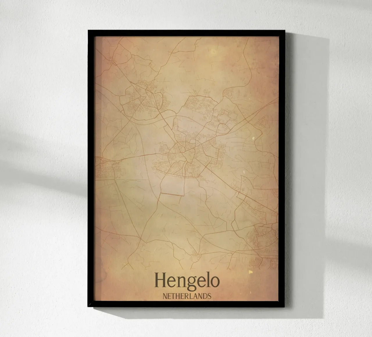Hengelo NETHERLANDS poster con telaio in legno da WorldPrint