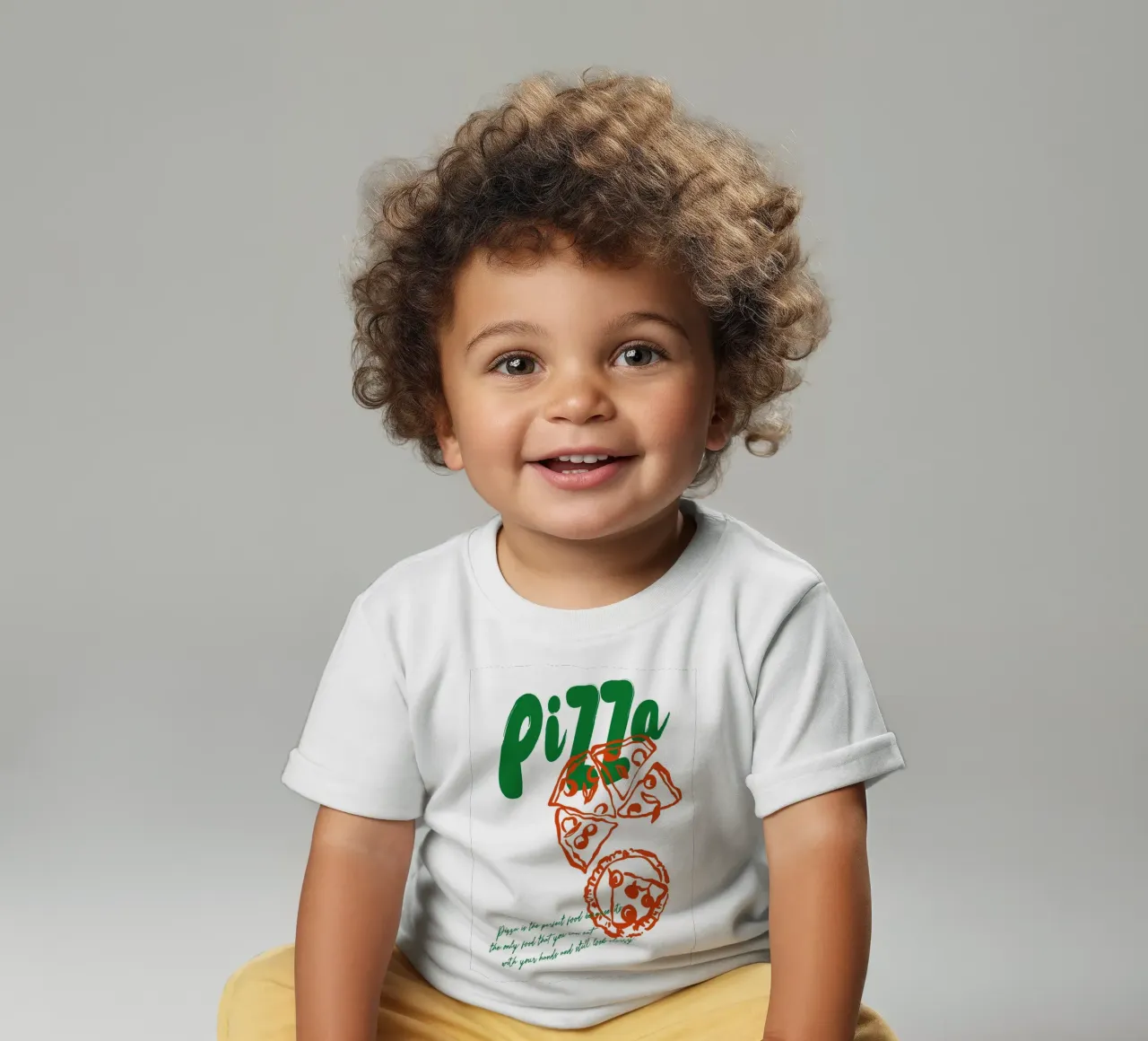 Boho Food 4 Pizza baby t-shirt by Boho Print Collection