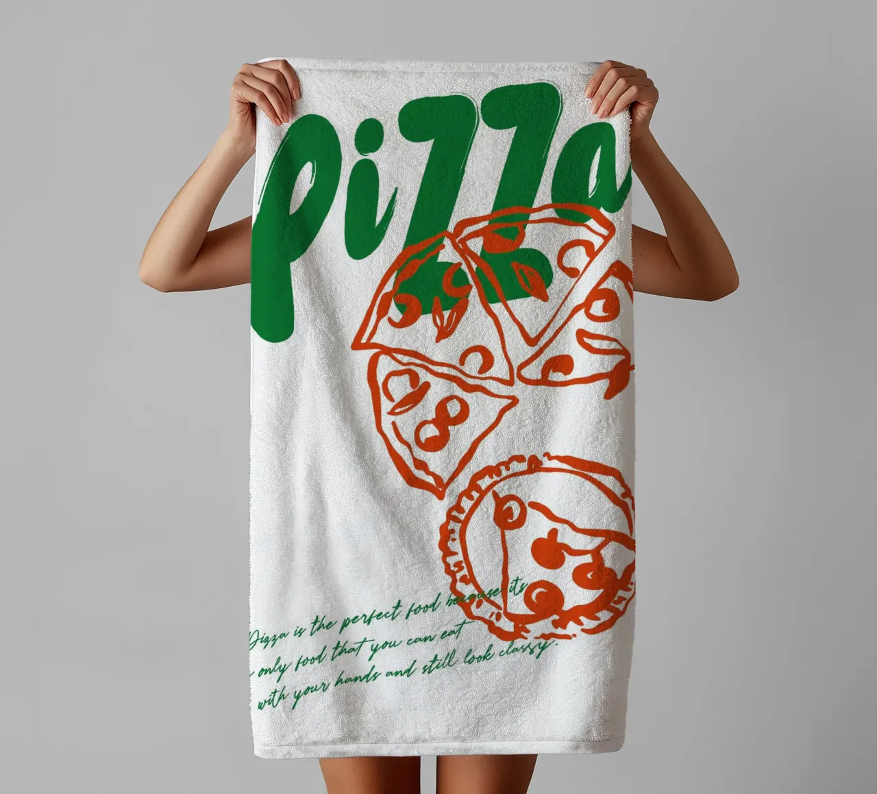 Boho Food 4 Pizza asciugamano da bagno da Boho Print Collection