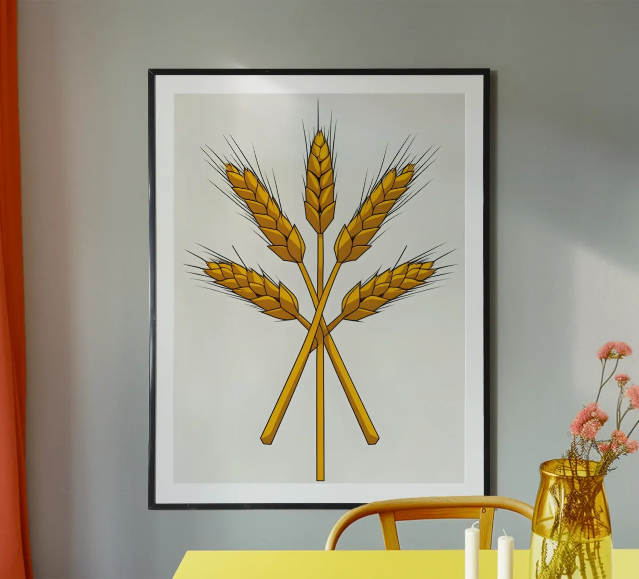 Gambi di grano poster con telaio in alluminio da The Green Room