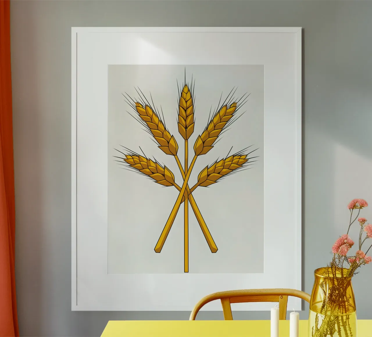 Gambi di grano poster con telaio in alluminio da The Green Room