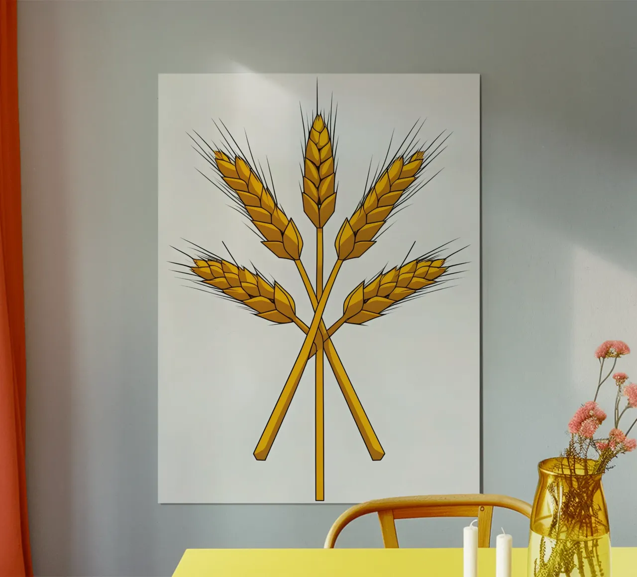 Gambi di grano poster con telaio in alluminio da The Green Room