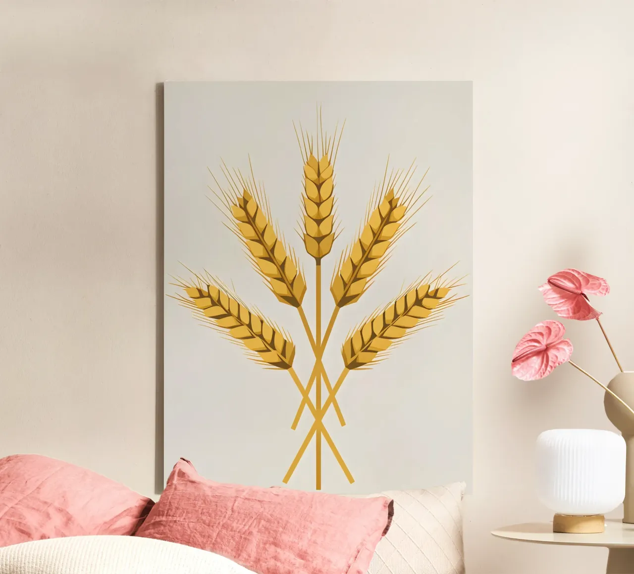 Tarwestengels canvas met Baklijst van The Green Room