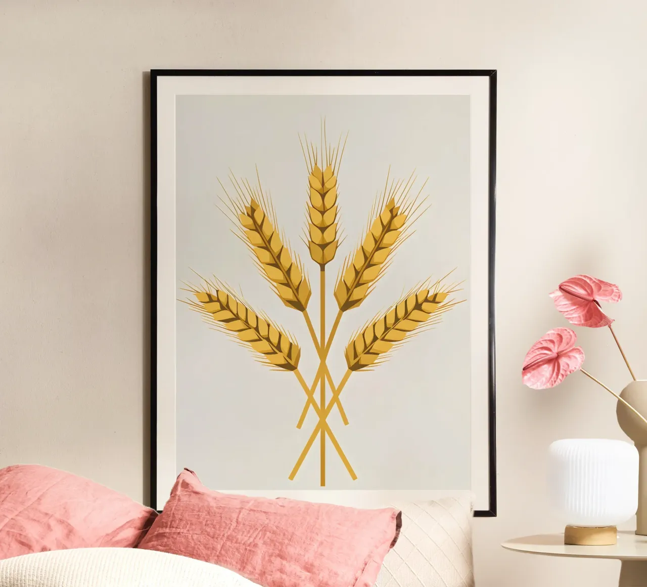 Gambi di grano poster con telaio in alluminio da The Green Room