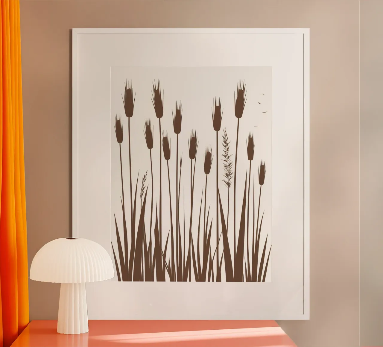 Erba di canna poster con telaio in alluminio da The Green Room