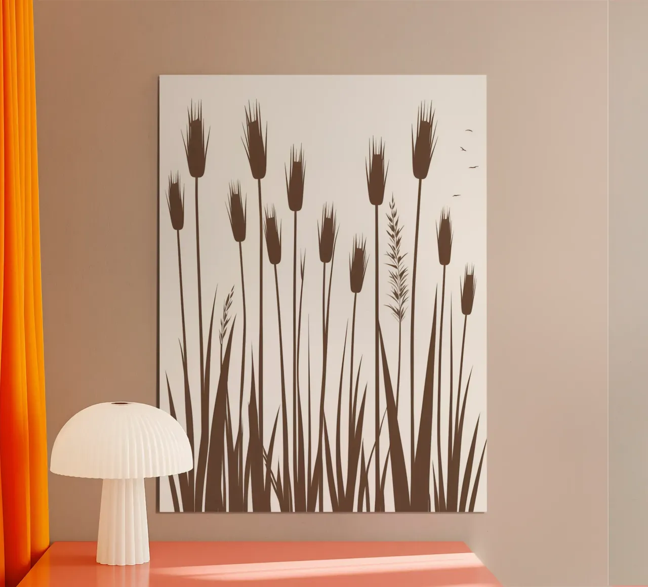 Erba di canna poster con telaio in alluminio da The Green Room