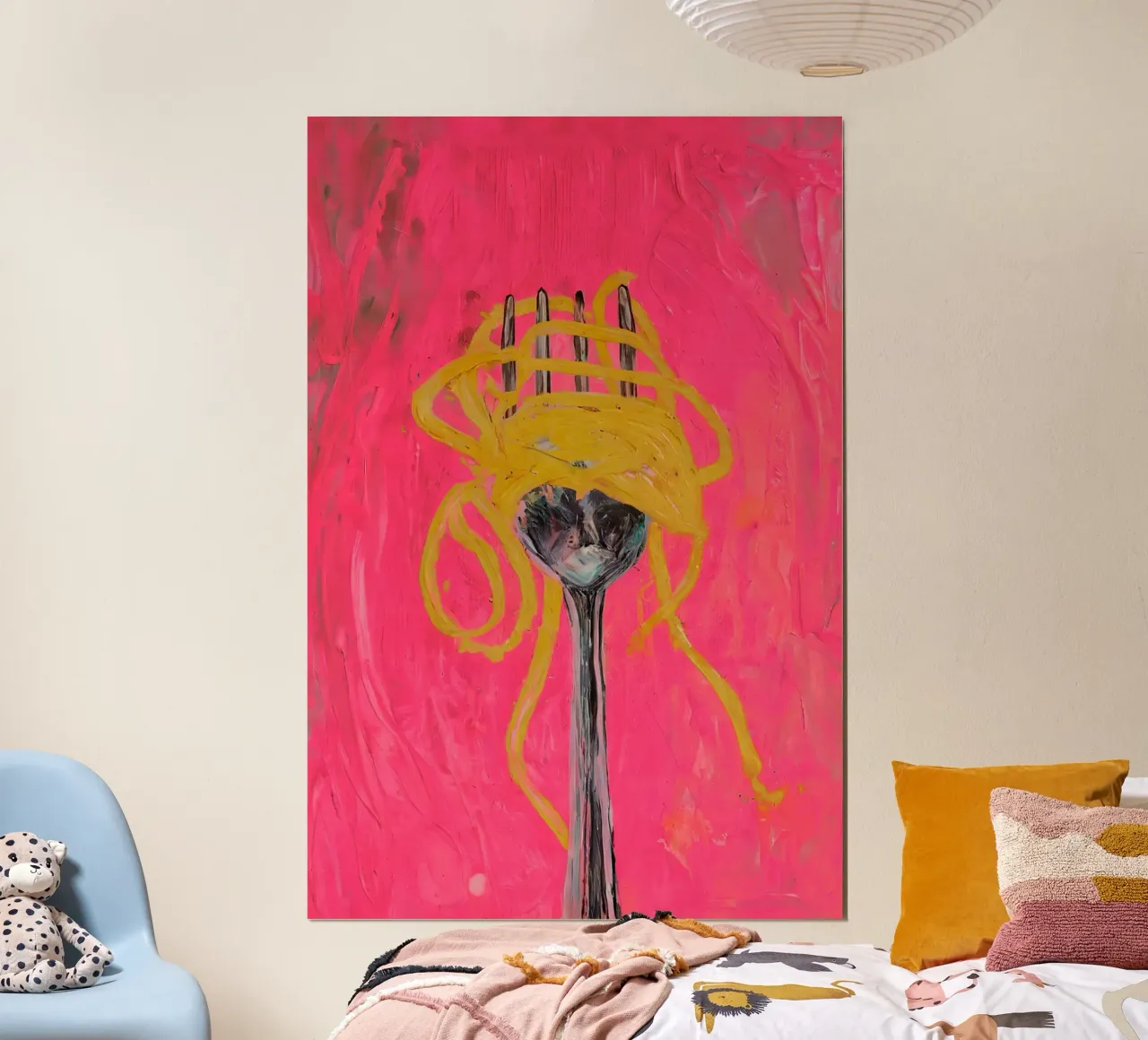 Spaghetti Pop Art - Poster rosa per cucina e sala da pranzo poster da KUNSTstück