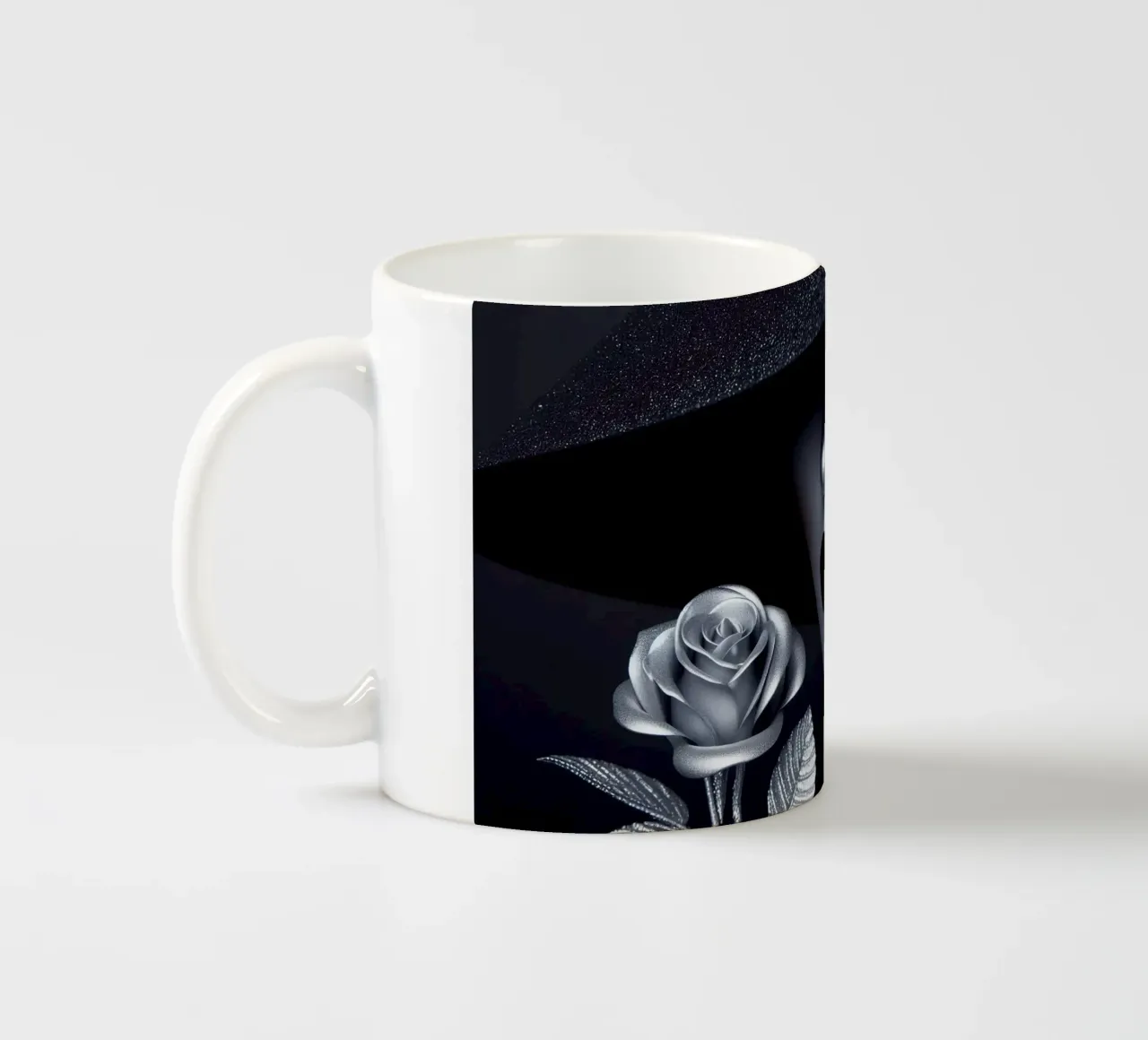 Ritratto affascinante di una donna con un cappello tazza in ceramica da BenCoStyle