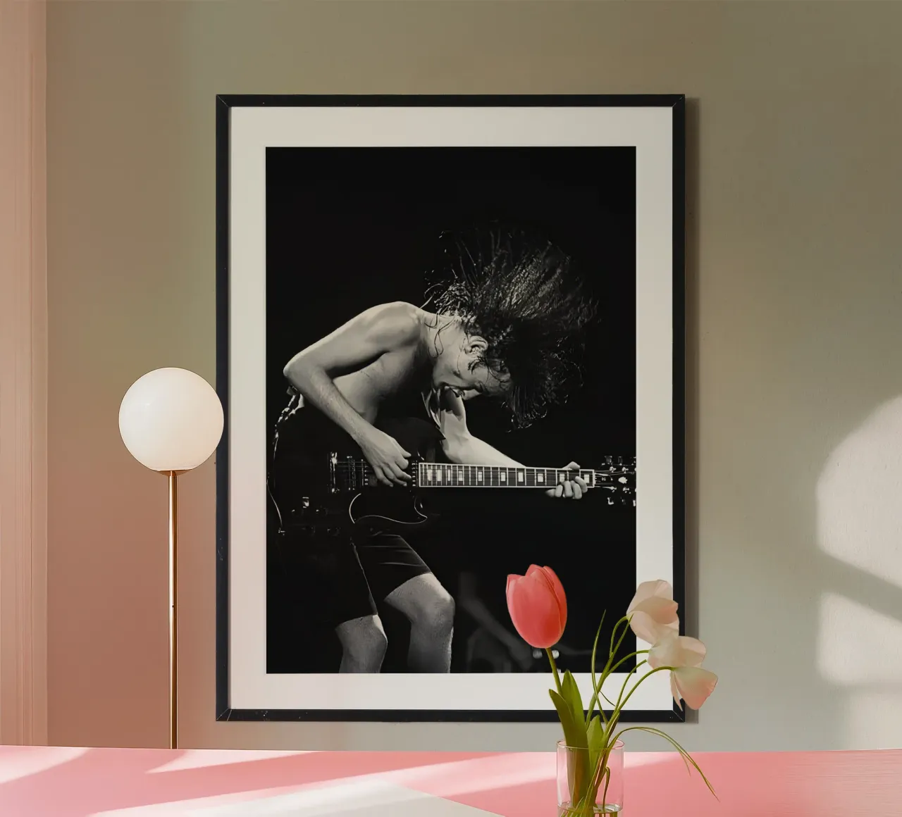 Angus Young poster da Low poly art