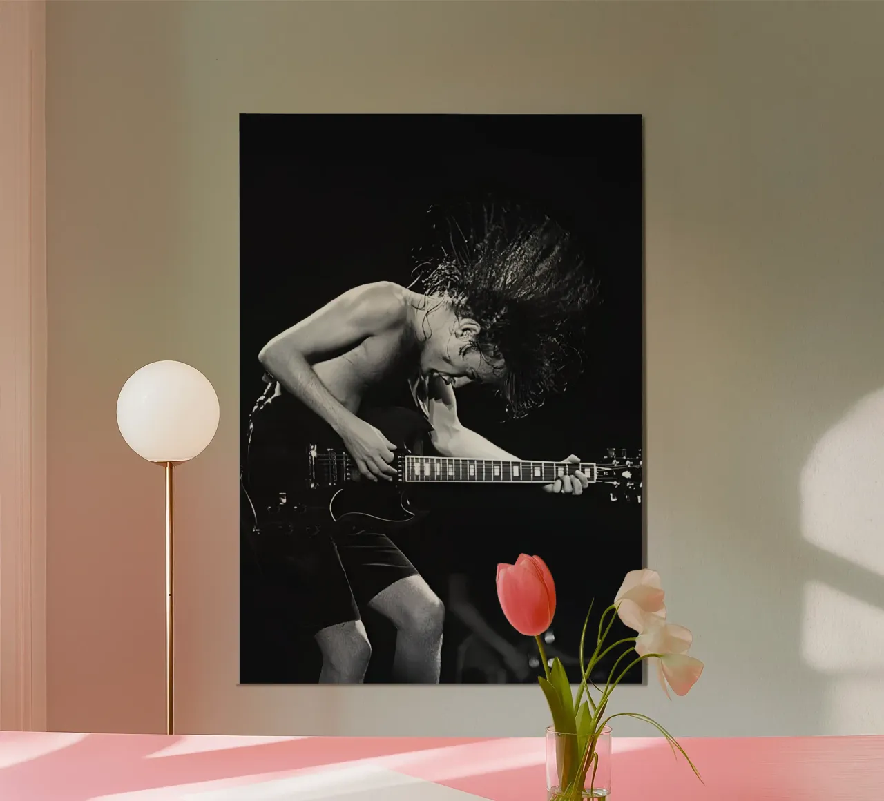 Angus Young poster da Low poly art
