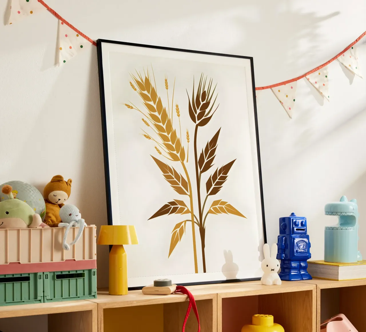Gambi d'orzo poster con telaio in alluminio da The Green Room