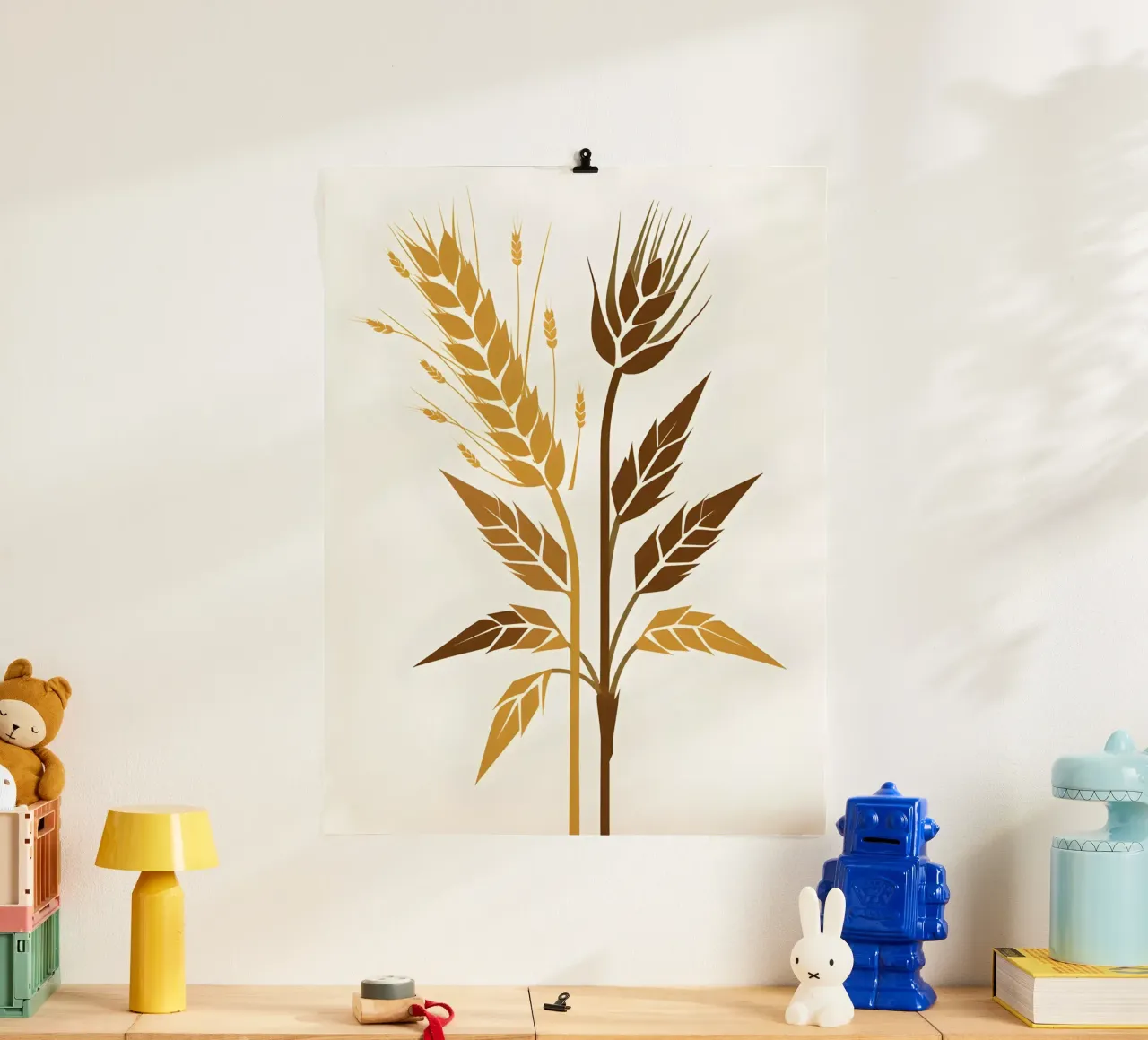 Gambi d'orzo poster con telaio in alluminio da The Green Room