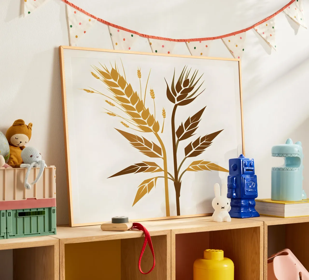 Gambi d'orzo poster con telaio in alluminio da The Green Room
