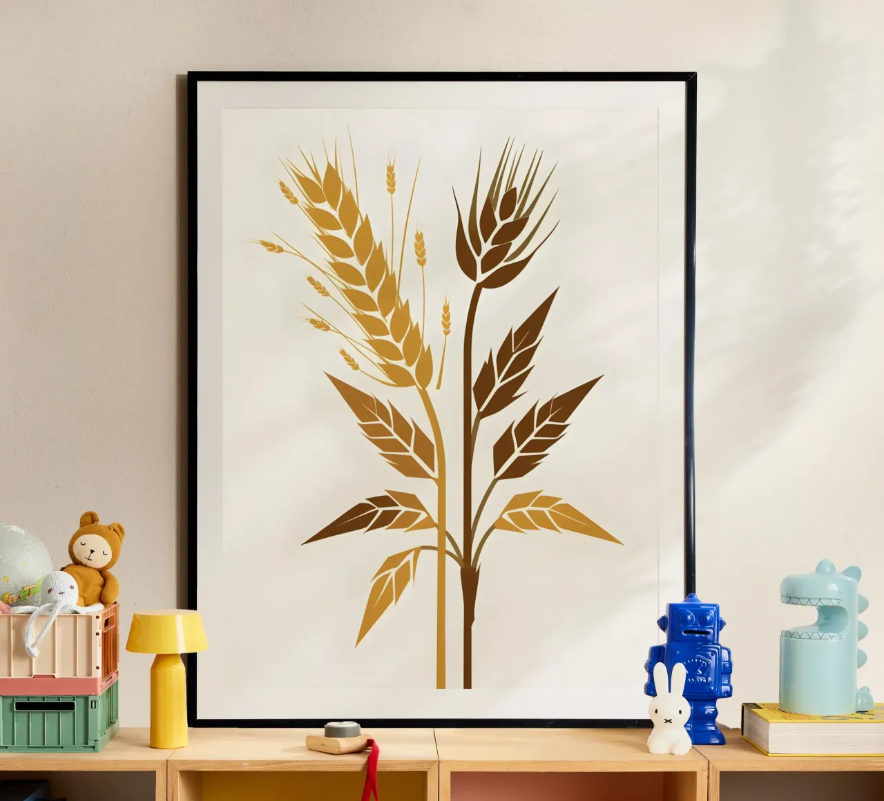 Gambi d'orzo poster con telaio in alluminio da The Green Room