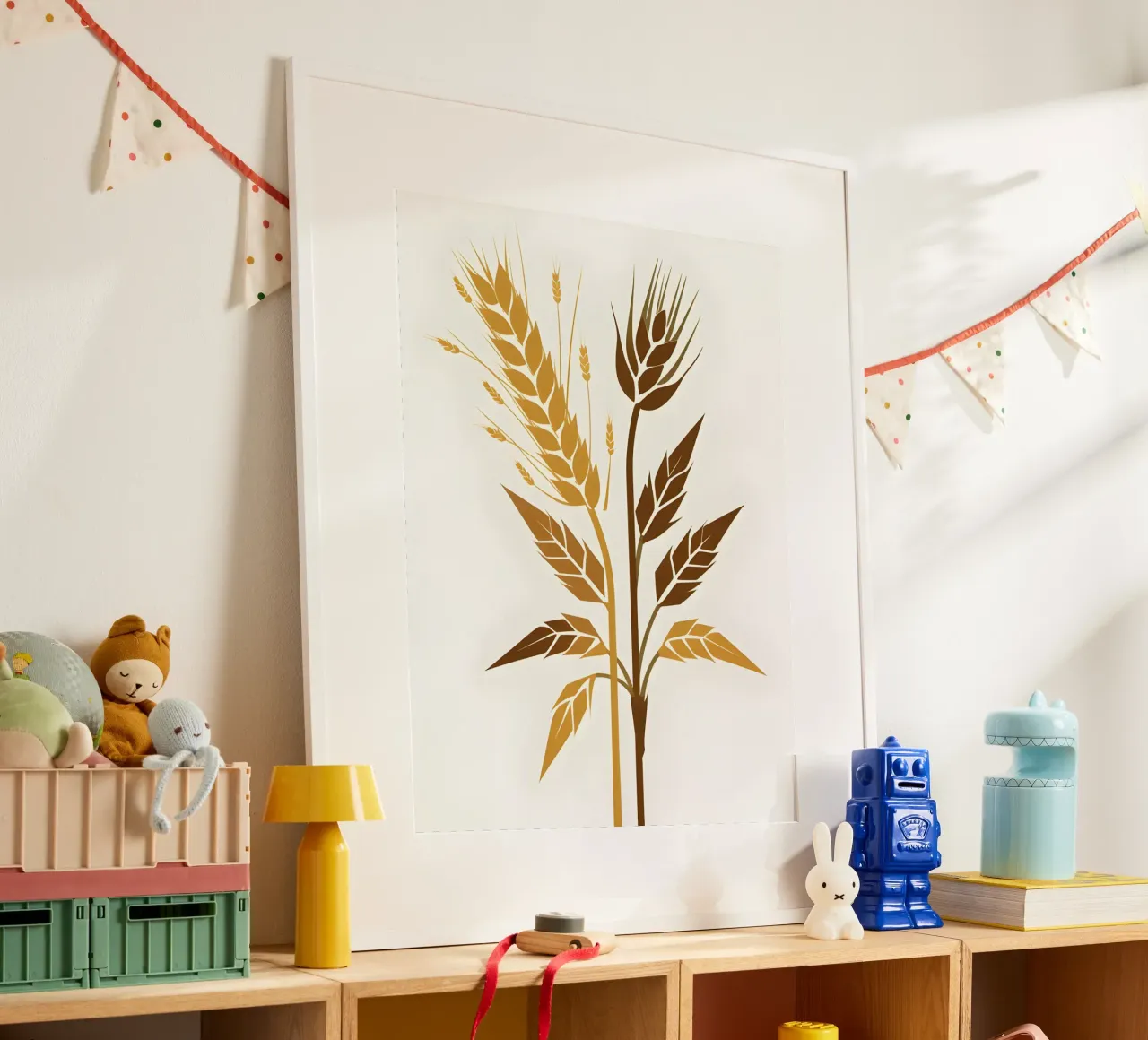 Gambi d'orzo poster con telaio in alluminio da The Green Room