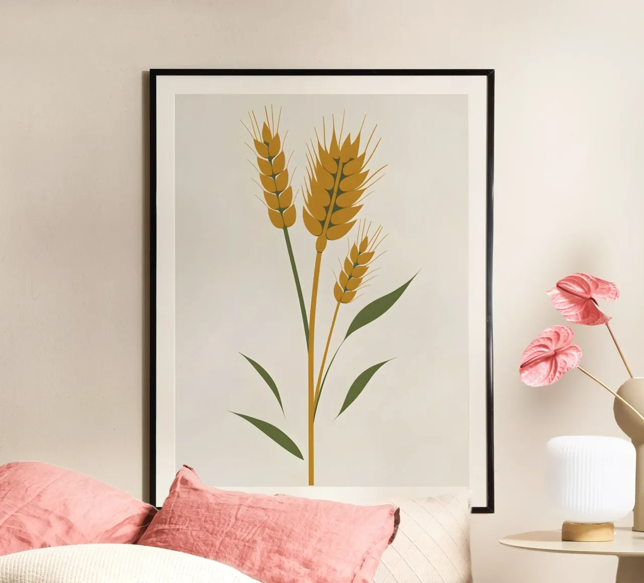 Gambi d'orzo poster con telaio in alluminio da The Green Room