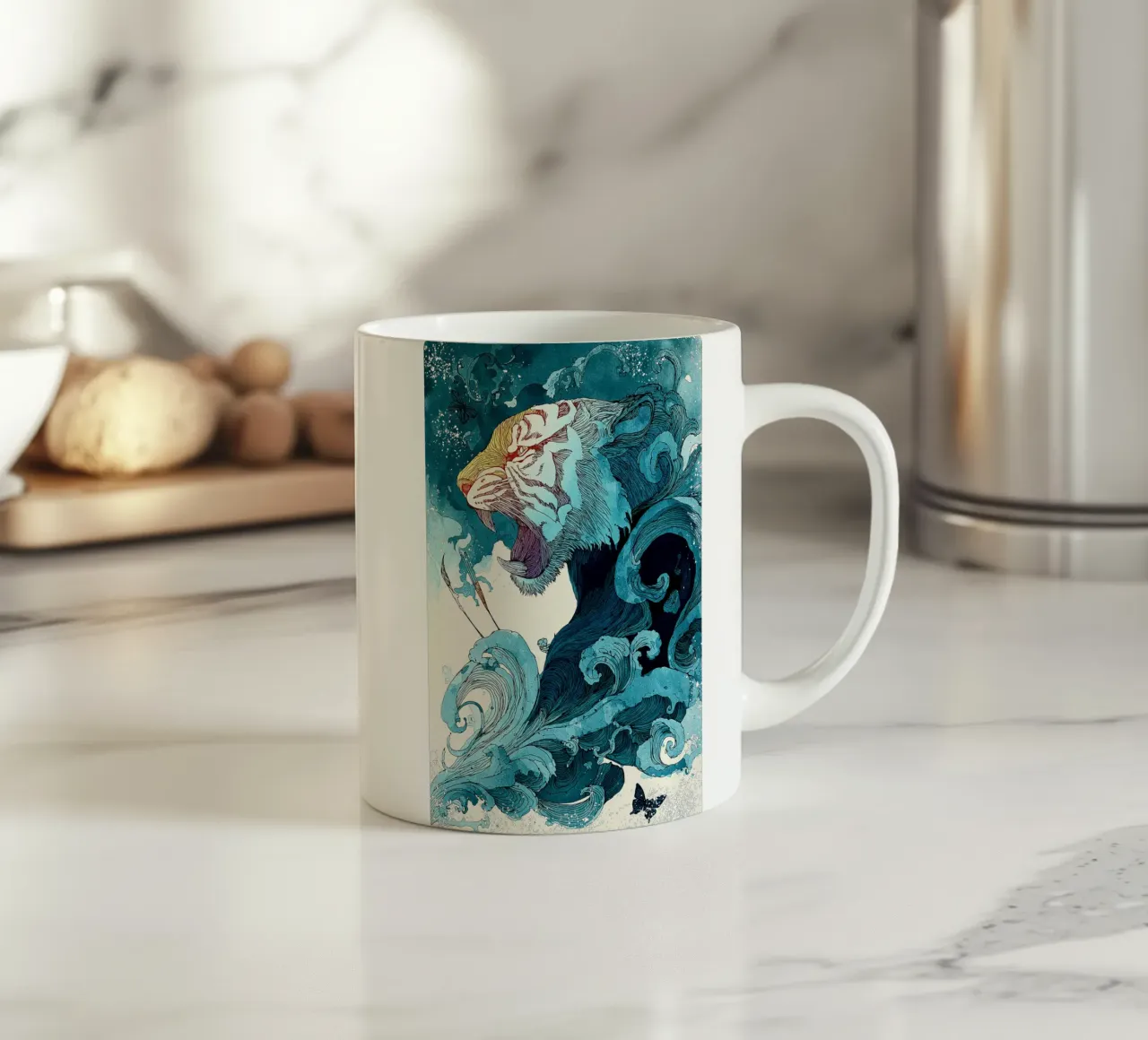 Roar of the Ocean tazza in ceramica da Qimstudio