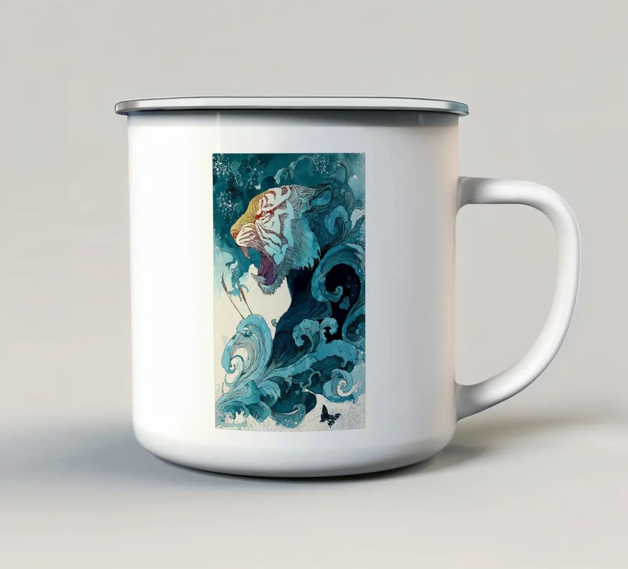 Roar of the Ocean tazza in smalto da Qimstudio