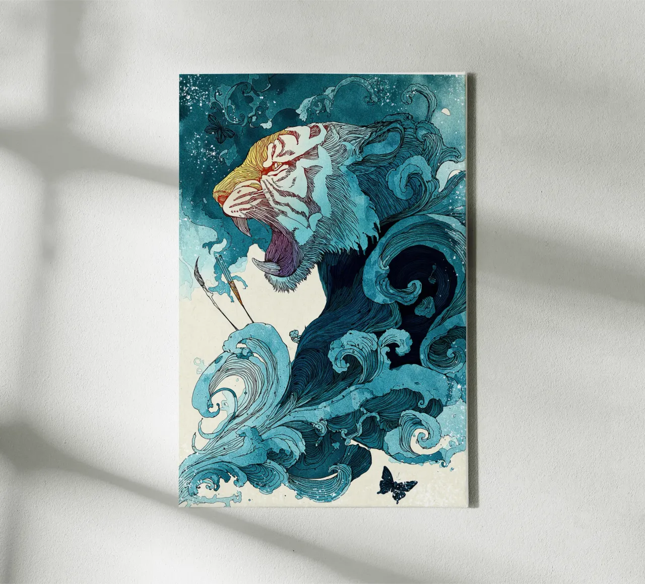 Roar of the Ocean canvas with Floater frame by Qimstudio