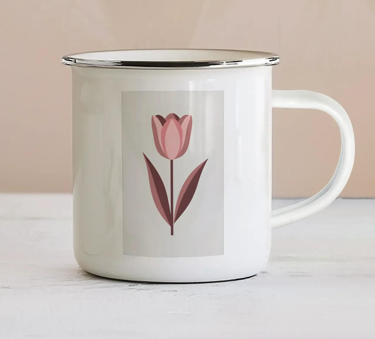 Forma a tulipano tazza in smalto da Botanical Gallery