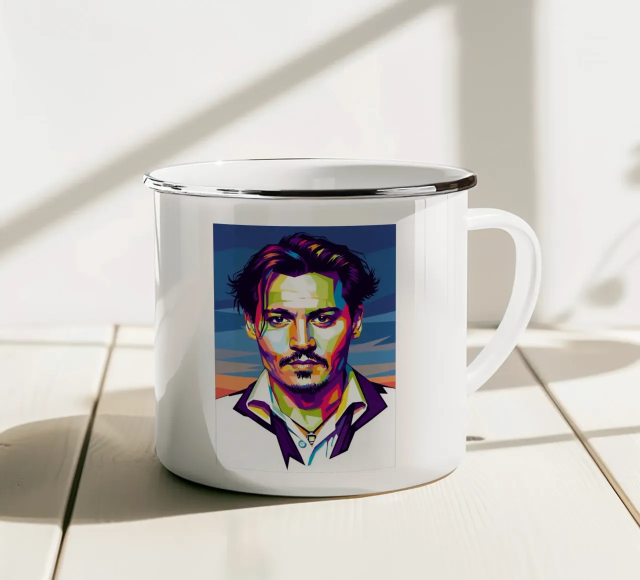 Johnny Depp - attore di Hollywood tazza in smalto da Hantamrata