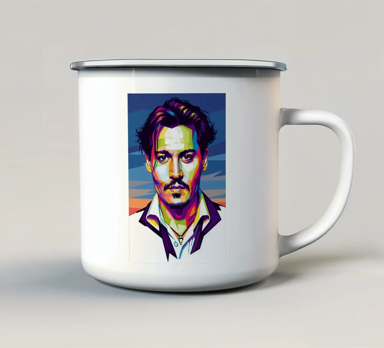 Johnny Depp - attore di Hollywood tazza in smalto da Hantamrata