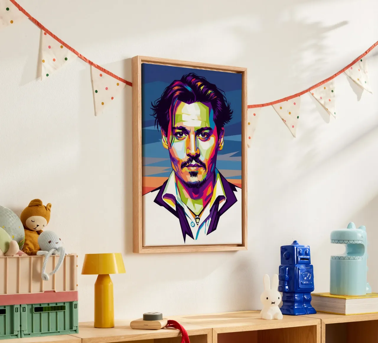 Johnny Depp - attore di Hollywood tela con Cornice a cassetta da Hantamrata