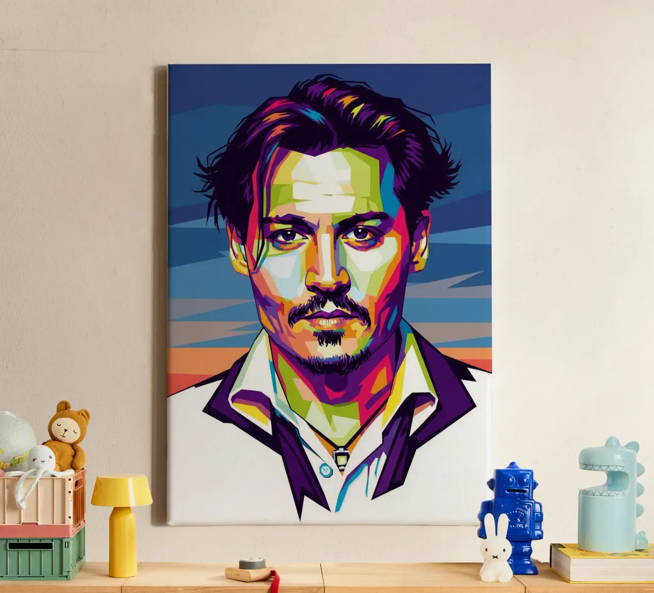 Johnny Depp - attore di Hollywood tela con Cornice a cassetta da Hantamrata