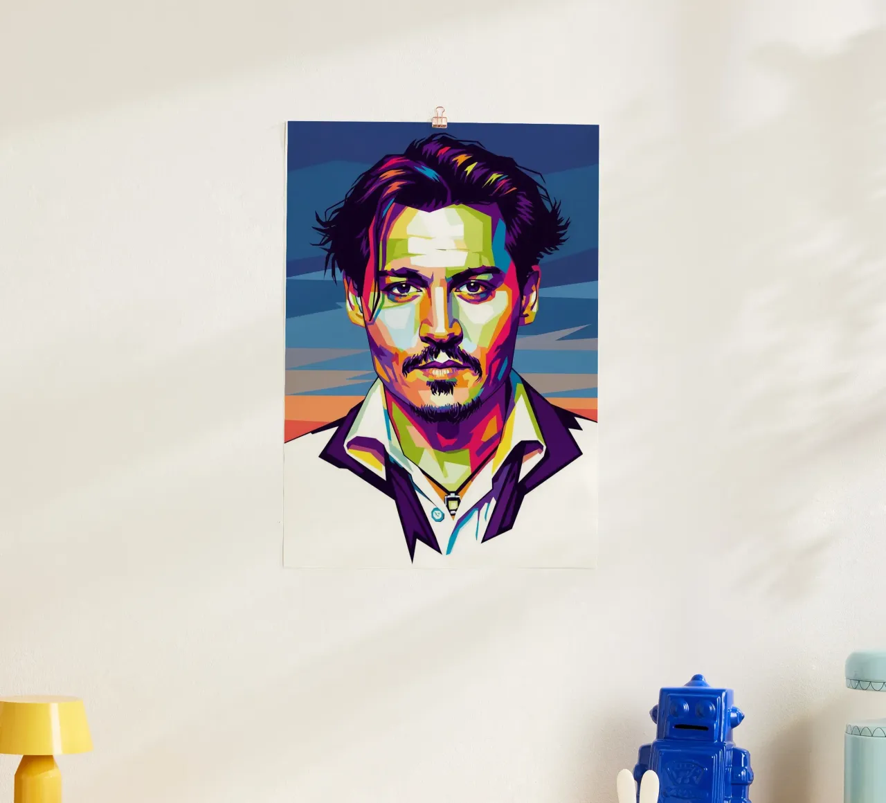 Johnny Depp - attore di Hollywood poster con telaio in legno da Hantamrata