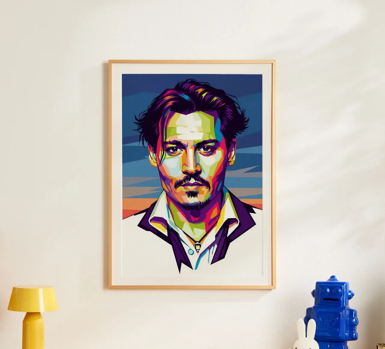 Johnny Depp - attore di Hollywood poster con telaio in legno da Hantamrata
