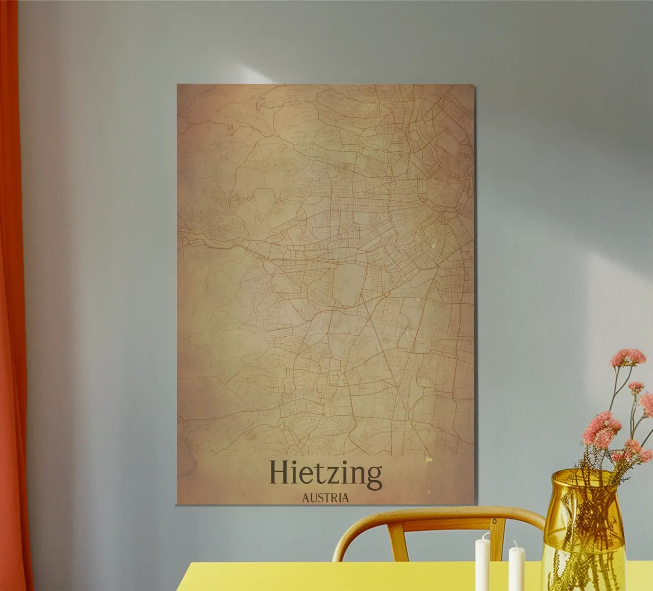 Hietzing AUSTRIA poster con telaio in legno da WorldPrint