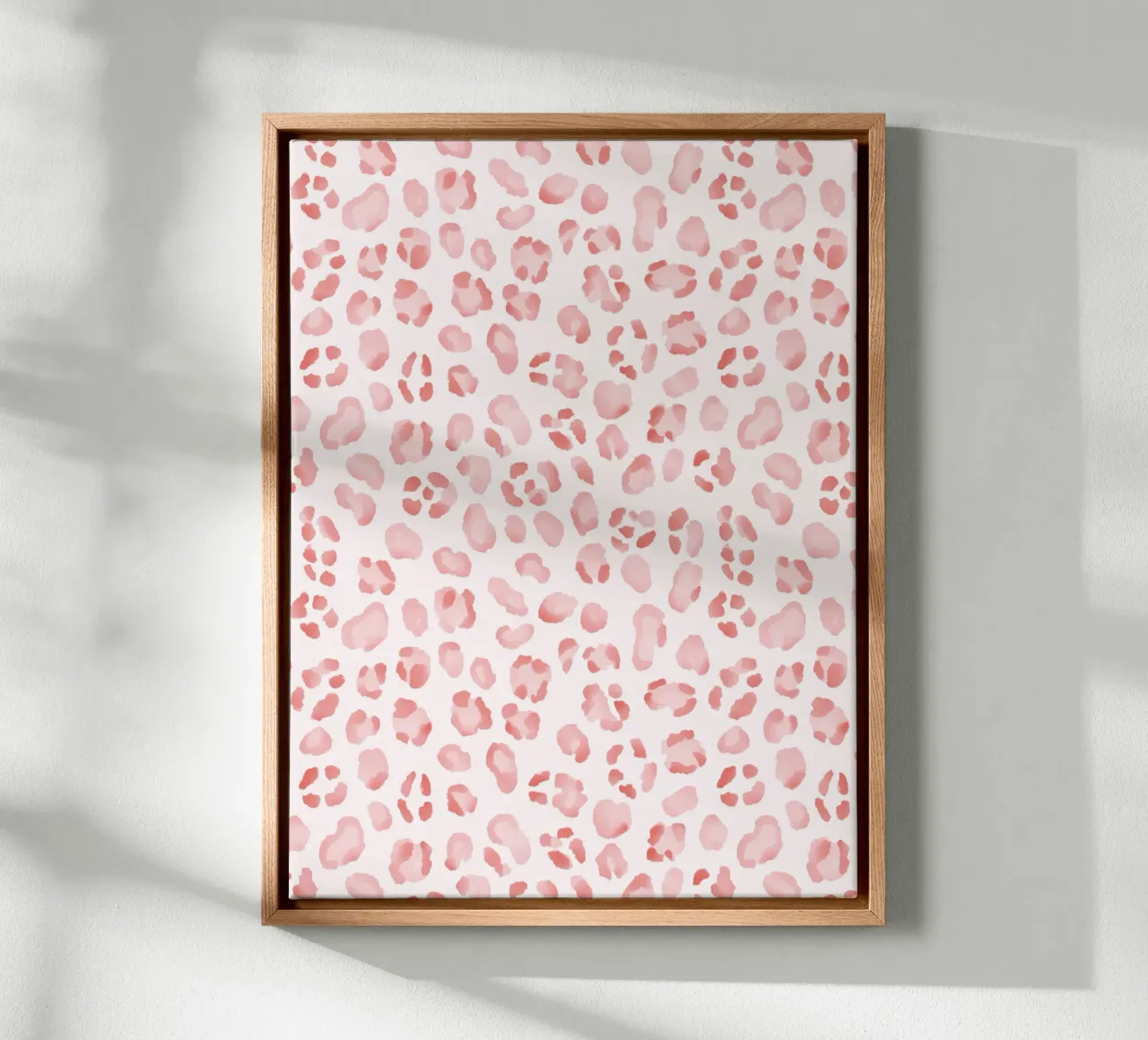 Blush Roze Luipaard Cheetah Y2K Dierenprint Boho Kunst canvas met Baklijst van Gentle Echoes Art