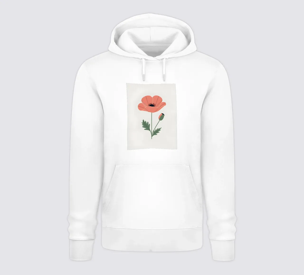 Profilo di un singolo fiore di papavero felpa con cappuccio da Botanical Gallery