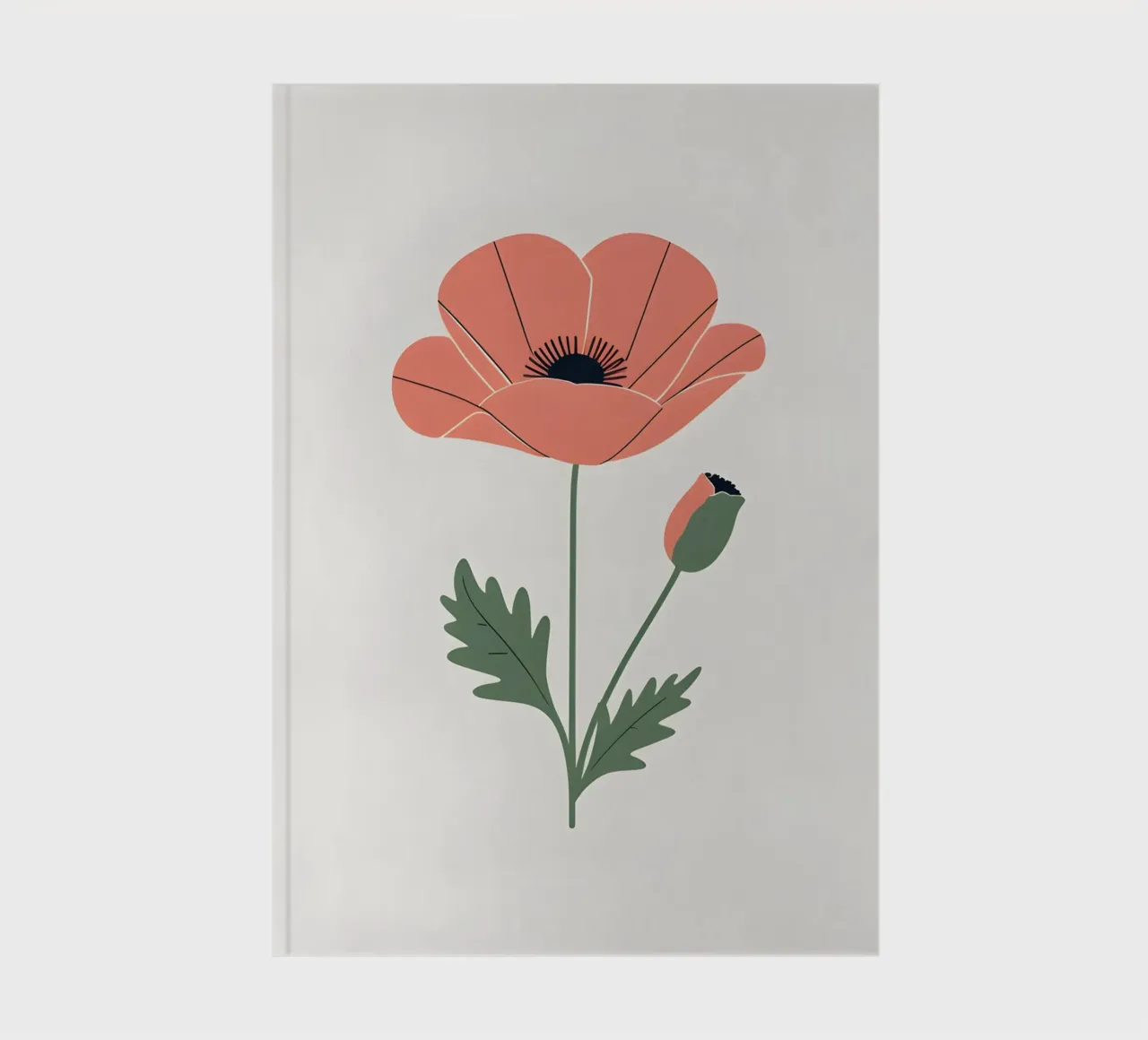 Contour d'une fleur de pavot carnet de notes de Botanical Gallery