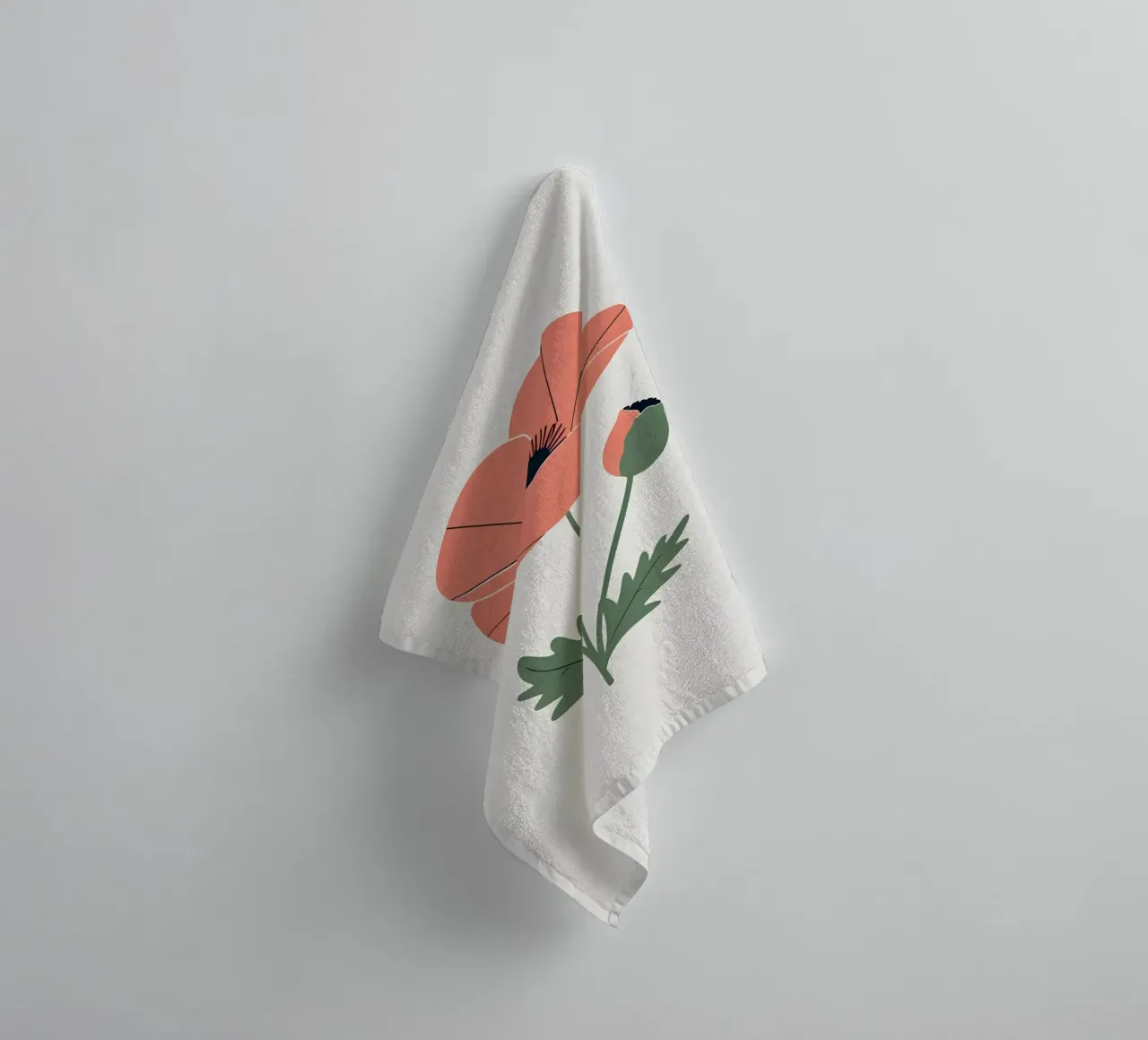 Contour d'une fleur de pavot serviette de bain de Botanical Gallery