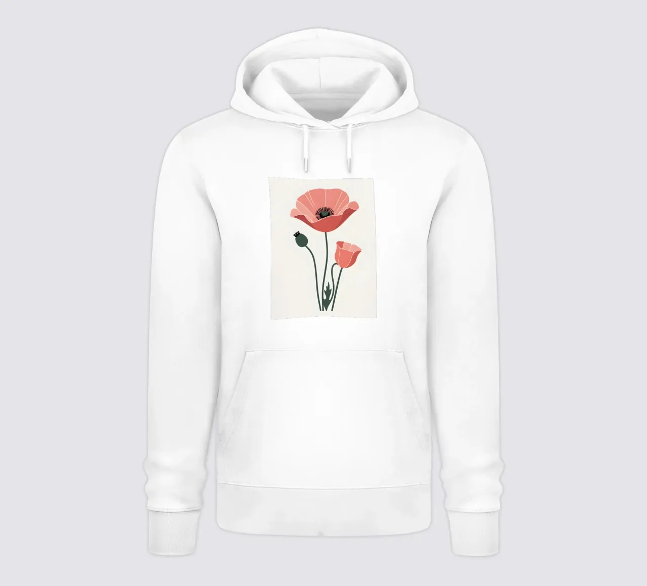Profilo di un singolo fiore di papavero felpa con cappuccio da Botanical Gallery